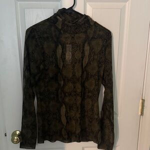 White House black market Snake Print Long Sleeve Top size M
